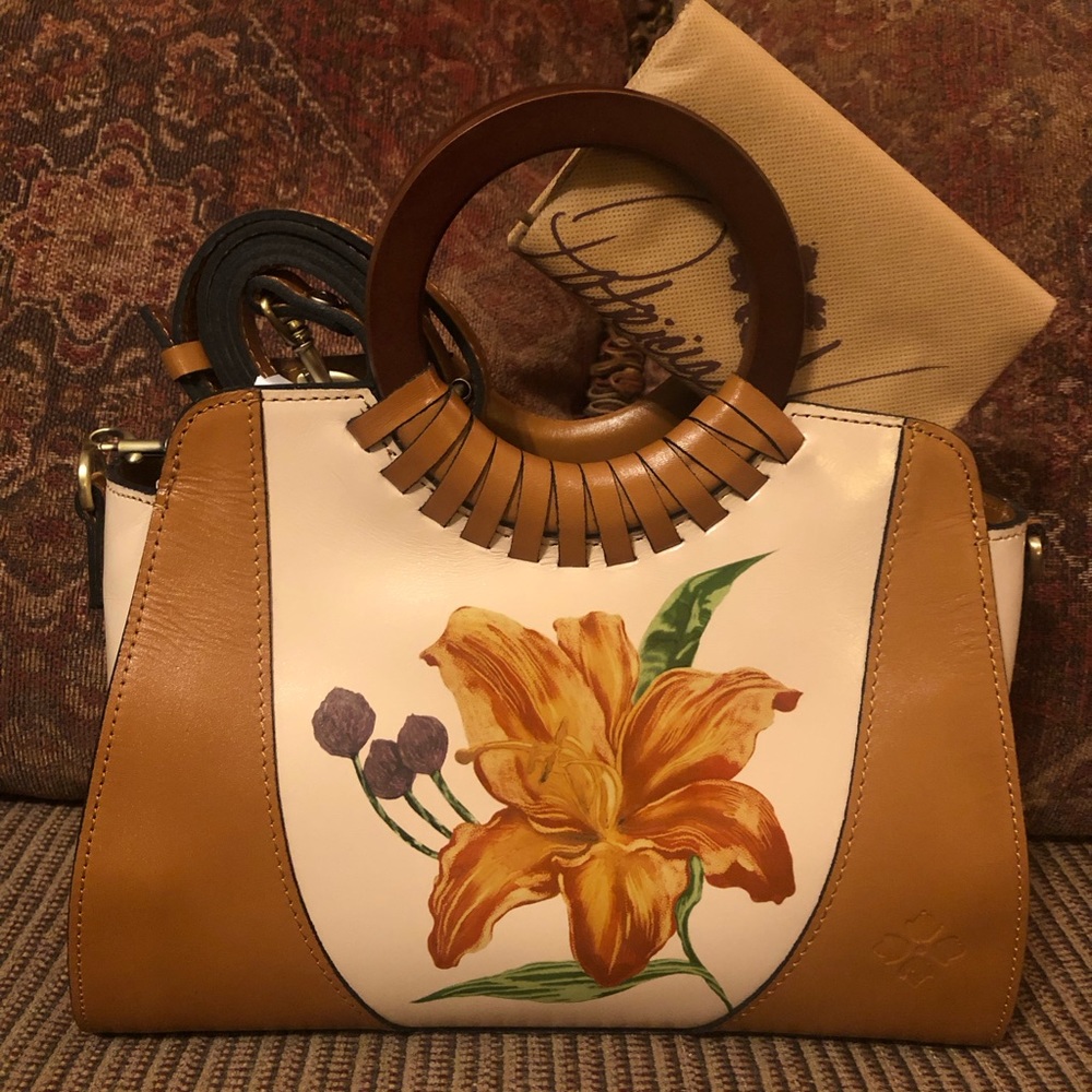 NWT-Patricia Nash-Lyon Satchel Crossbody-Parisian Floral Spot Print-$249